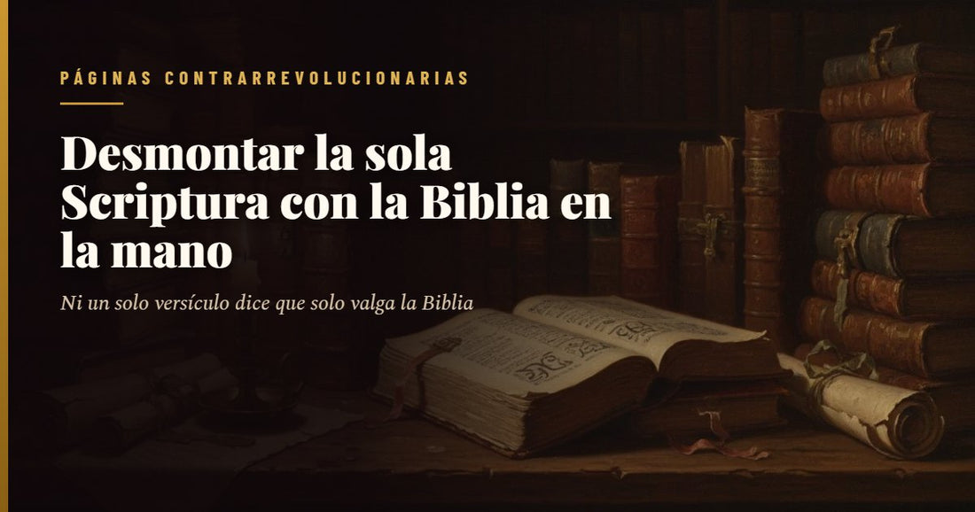 Biblia antigua abierta a la luz de una vela sobre una mesa de biblioteca
