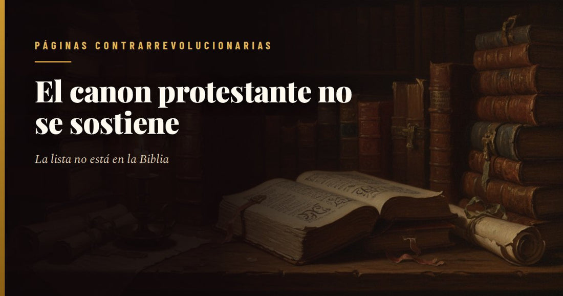 Grabado antiguo de un escribano medieval de perfil ante un atril, sosteniendo un códice abierto y señalando con el dedo una línea del texto, con otros volúmenes cerrados y un tintero sobre la mesa, en una sala de piedra desnuda con un ventanal lateral
