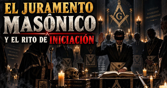 El juramento masónico y el rito de iniciación: ceremonia con el candidato vendado ante la escuadra y el compás