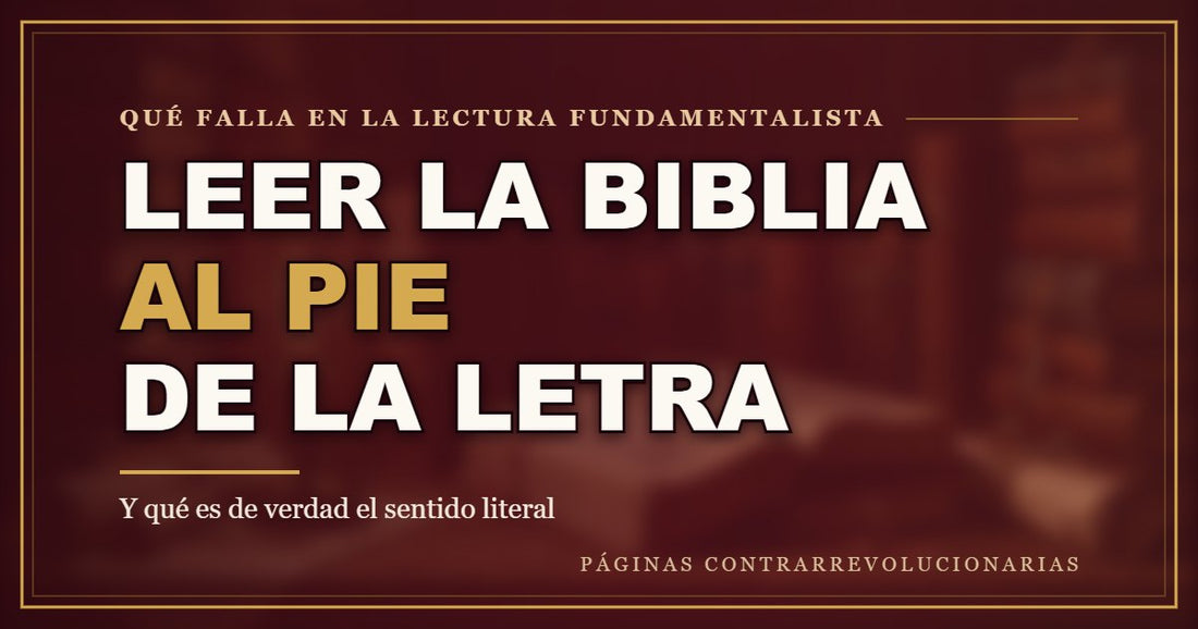 Leer la Biblia al pie de la letra: qué falla en la lectura fundamentalista