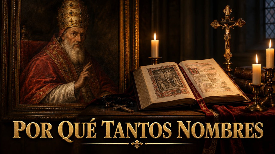 Retrato de un Papa del siglo XVI junto a un misal romano antiguo abierto e iluminado por velas