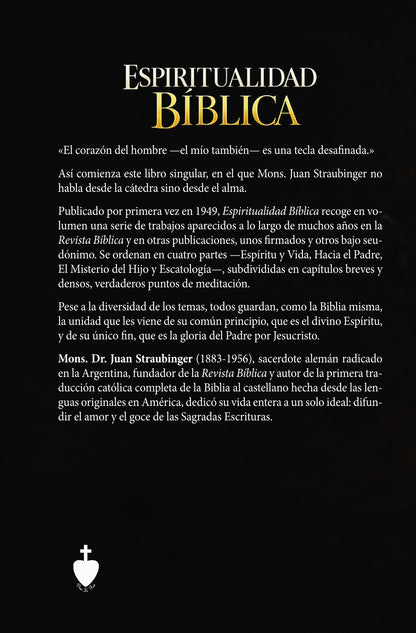 Contraportada de Espiritualidad Bíblica, de Mons. Dr. Juan Straubinger