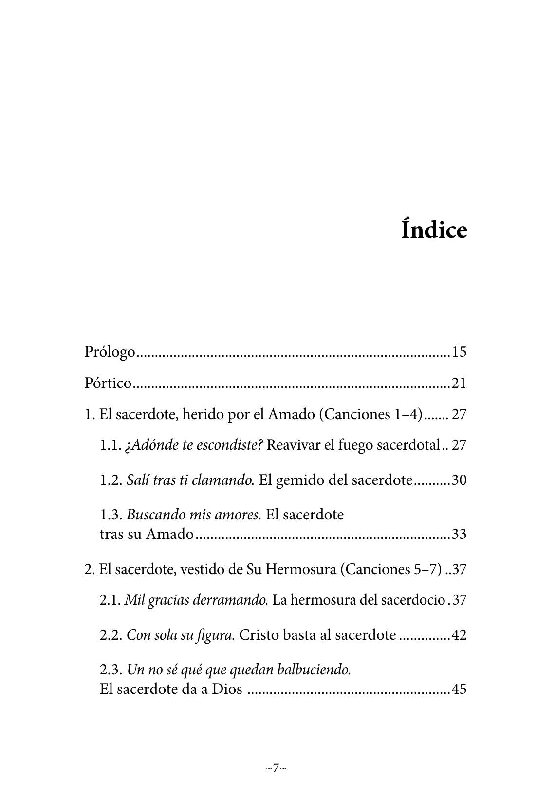 Índice de El Cántico espiritual del sacerdote (página 1)