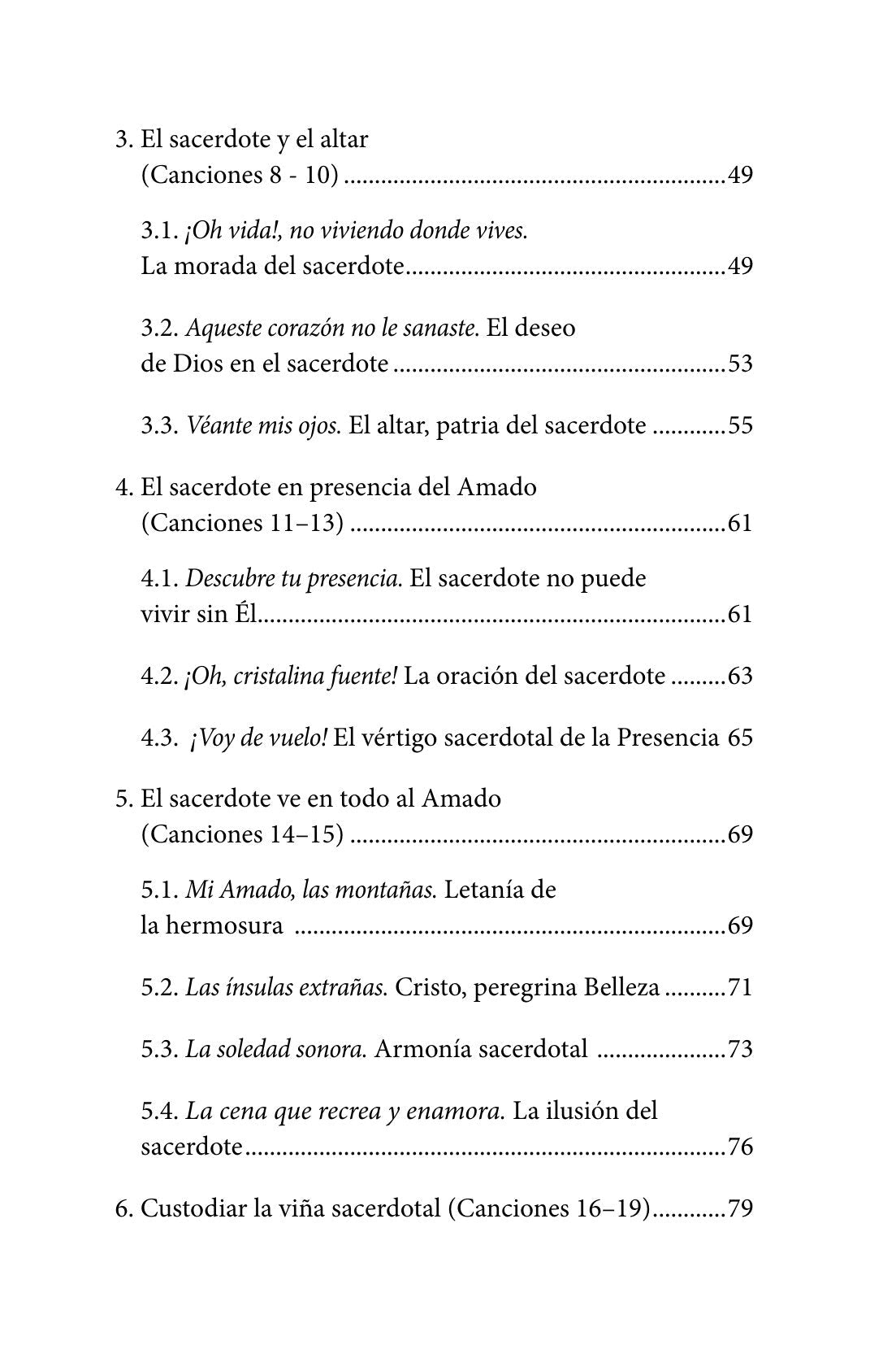 Índice de El Cántico espiritual del sacerdote (página 2)