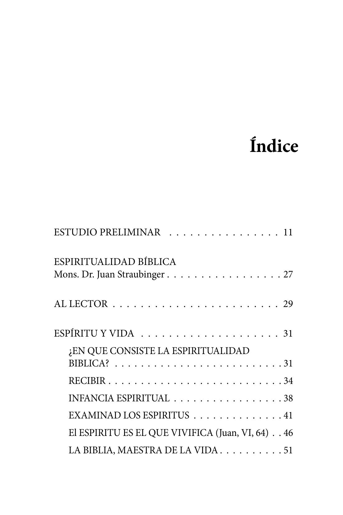 Índice de Espiritualidad Bíblica, de Mons. Dr. Juan Straubinger (página 1)