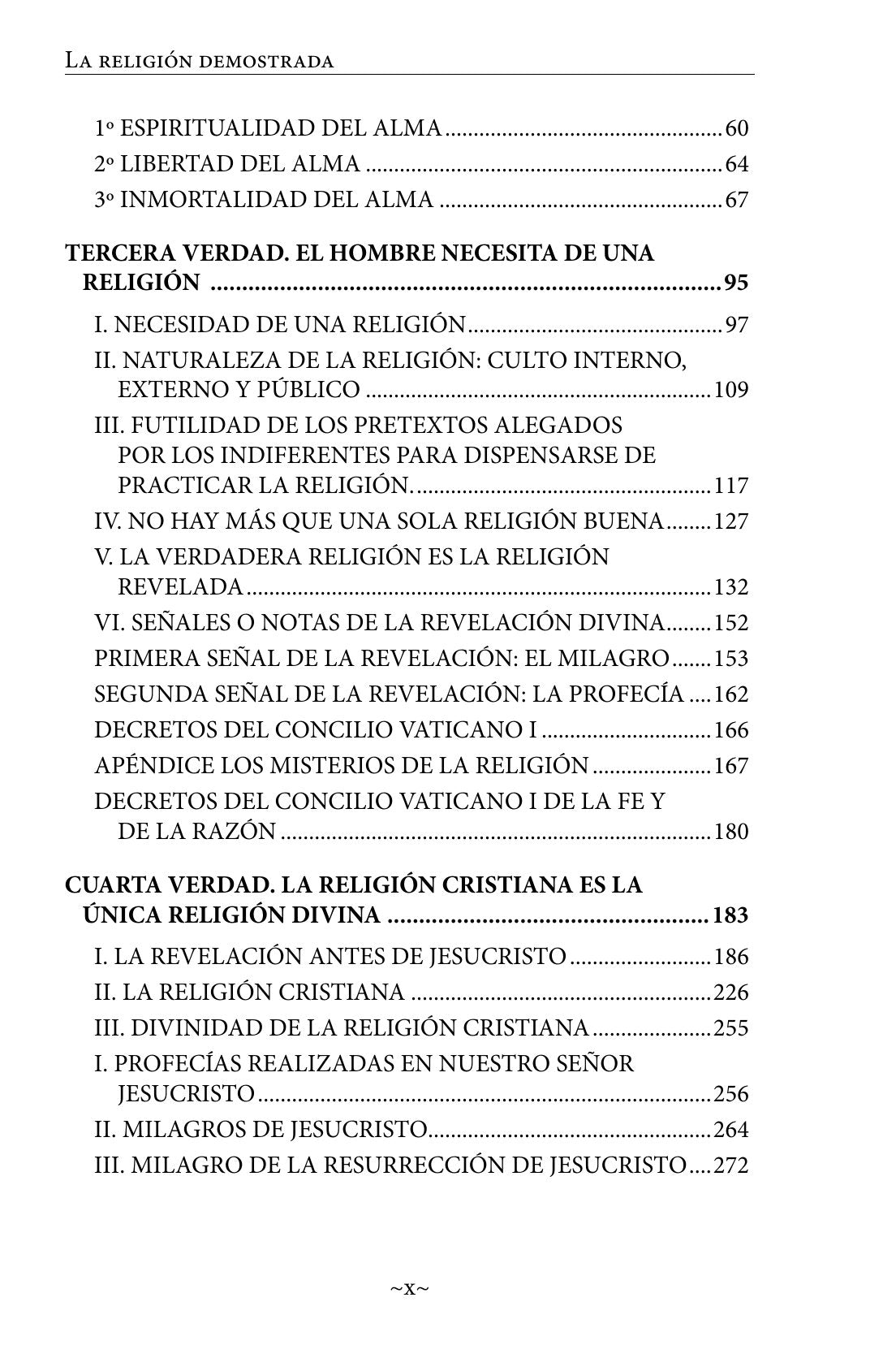 Índice de La religión demostrada, del P. A. Hillaire (página 2): tercera y cuarta verdad