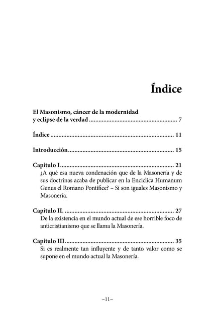 Índice de Masonismo y Catolicismo (página 1)